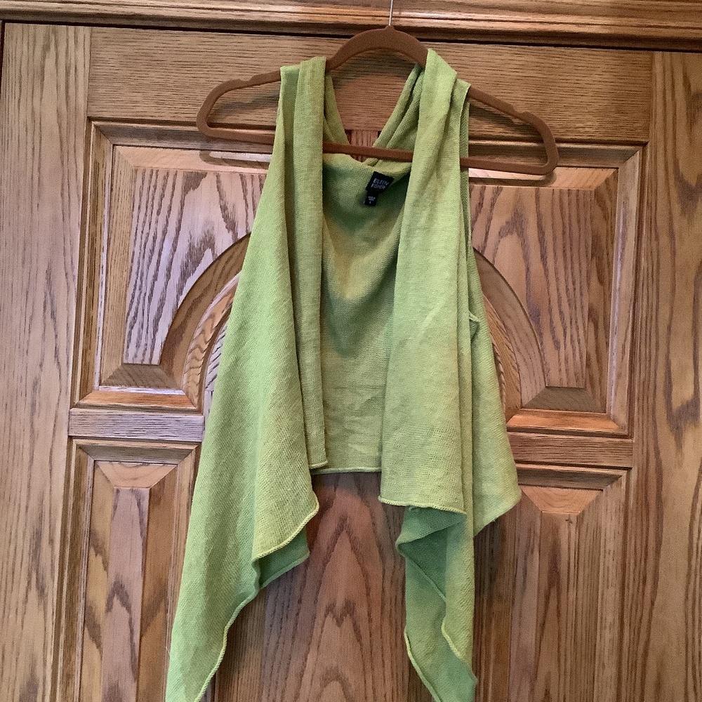 Eileen Fisher Lime Green Asymmetrical Vest